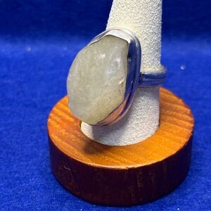 Vintage Silver Ring Libyan Desert Glass